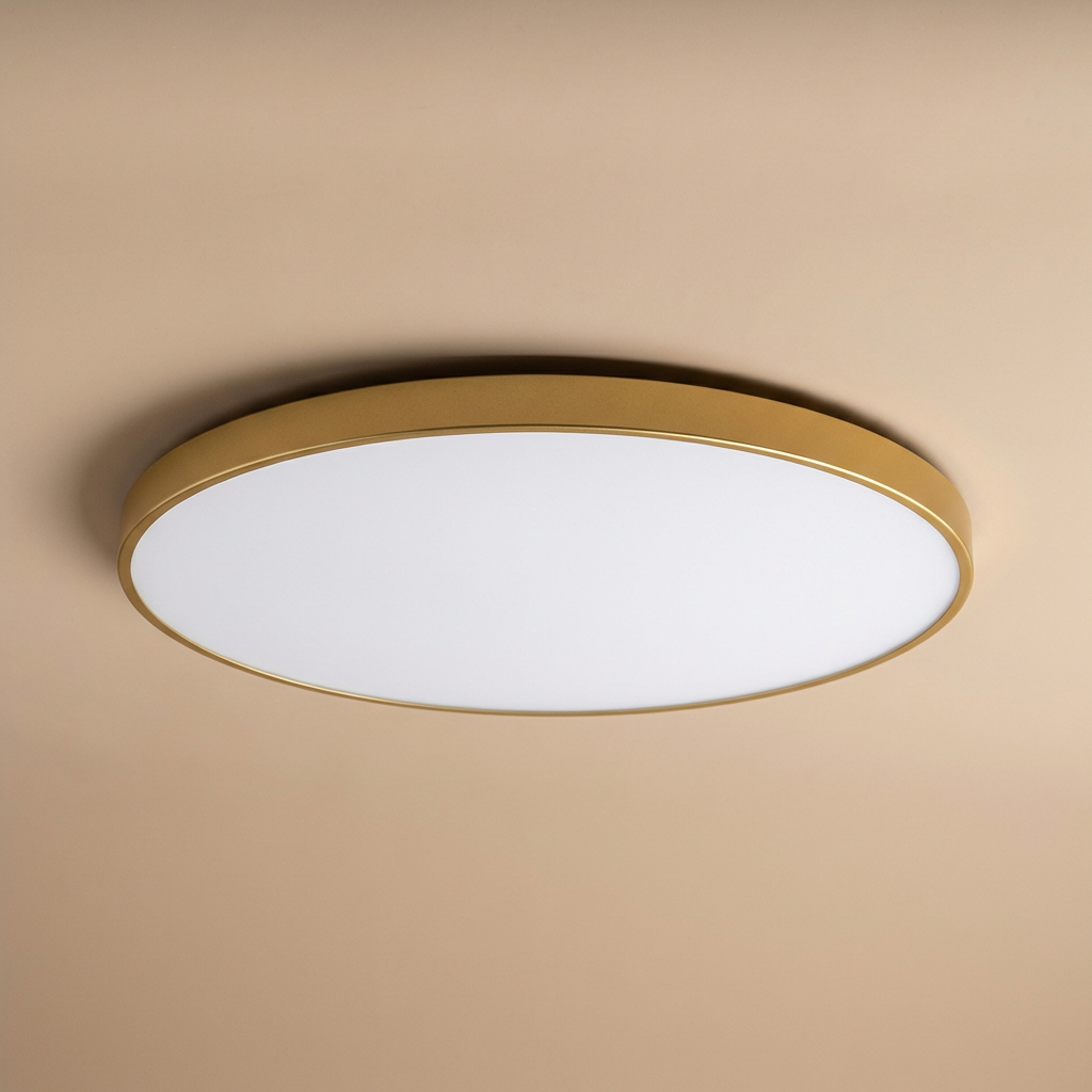 Aureo Ceiling Light | LED Ceiling Lamp | Gold Ring and Matte Light 11