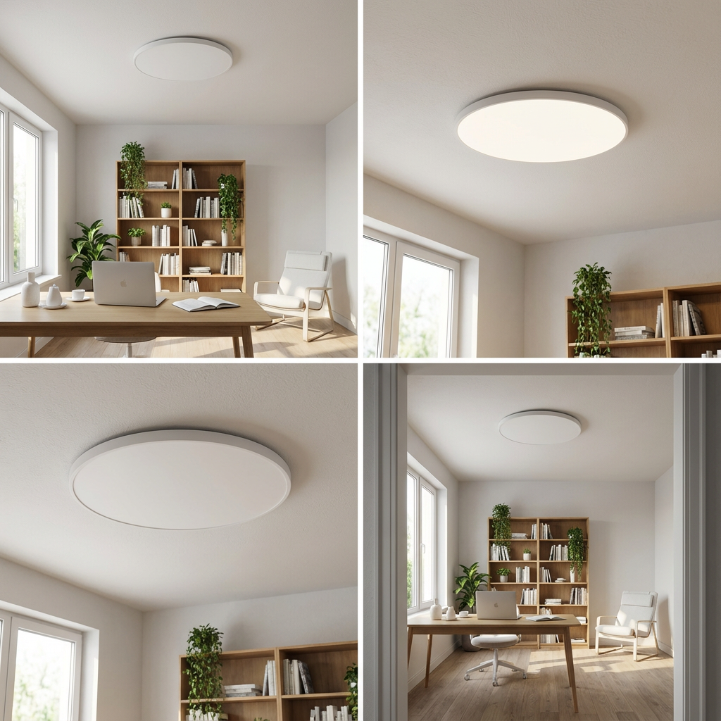 Aureo Ceiling Light | LED Ceiling Lamp | Gold Ring and Matte Light 3
