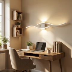 Auria Wall Lamp | Modern Wall Lighting | Gold Wave LED Lamp 5