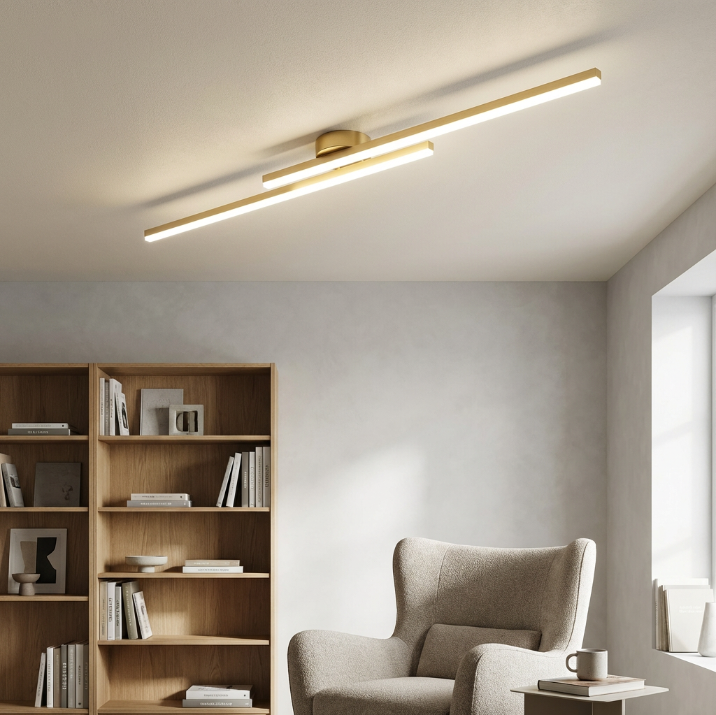 Linearis Ceiling Lamp | Modern LED Lighting | Gold Finish 2