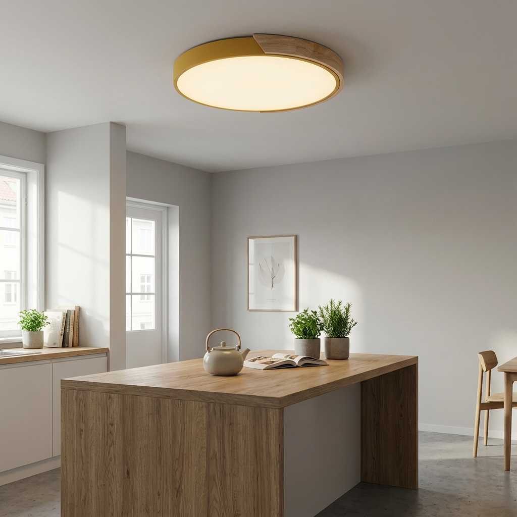 Liora Ceiling Light | LED Ceiling Lamp | Wood and Color Accent 3