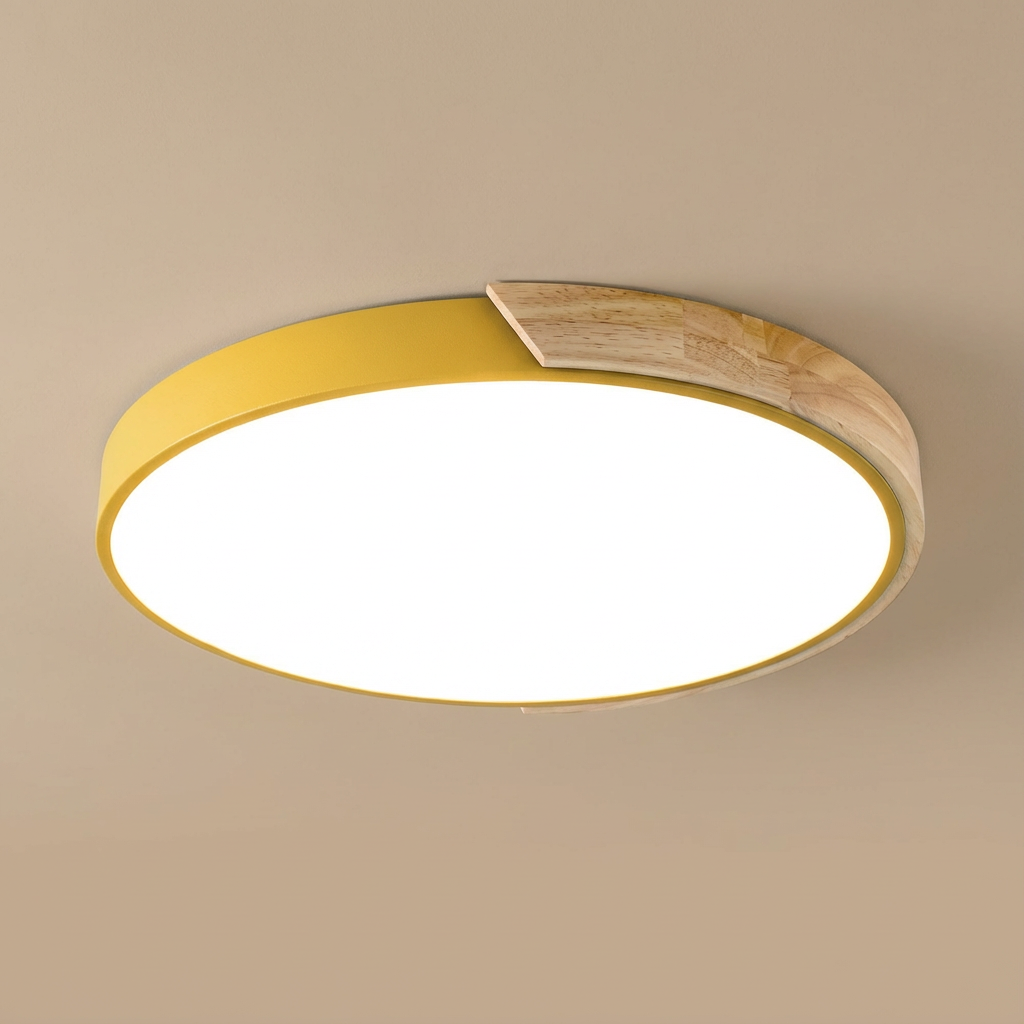 Liora Ceiling Light | LED Ceiling Lamp | Wood and Color Accent 8