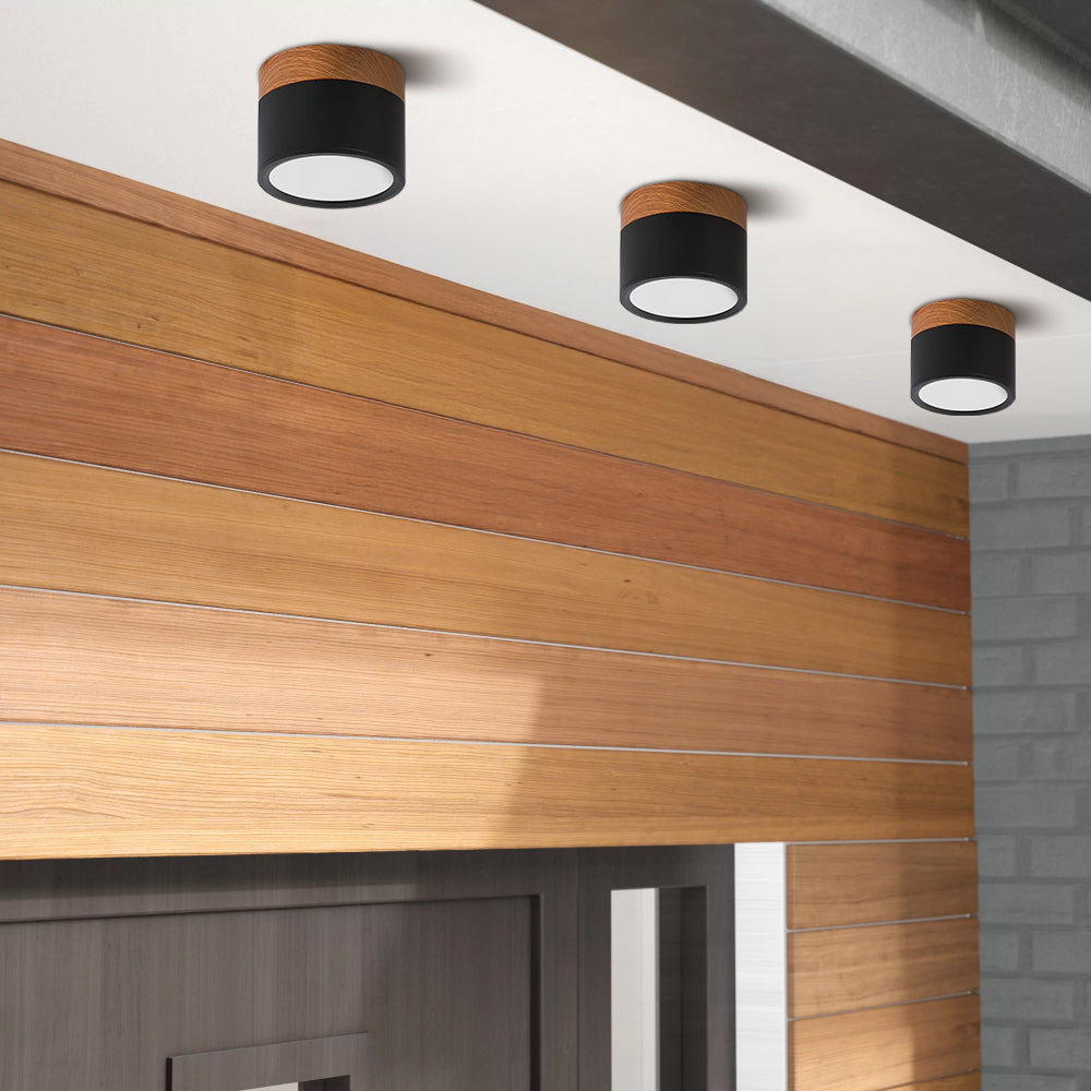 Tubo Ceiling Light | LED Ceiling Lamp | Wood and Black Tube 6