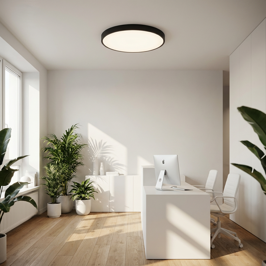 Aureo Ceiling Light | LED Ceiling Lamp | Gold Ring and Matte Light 6