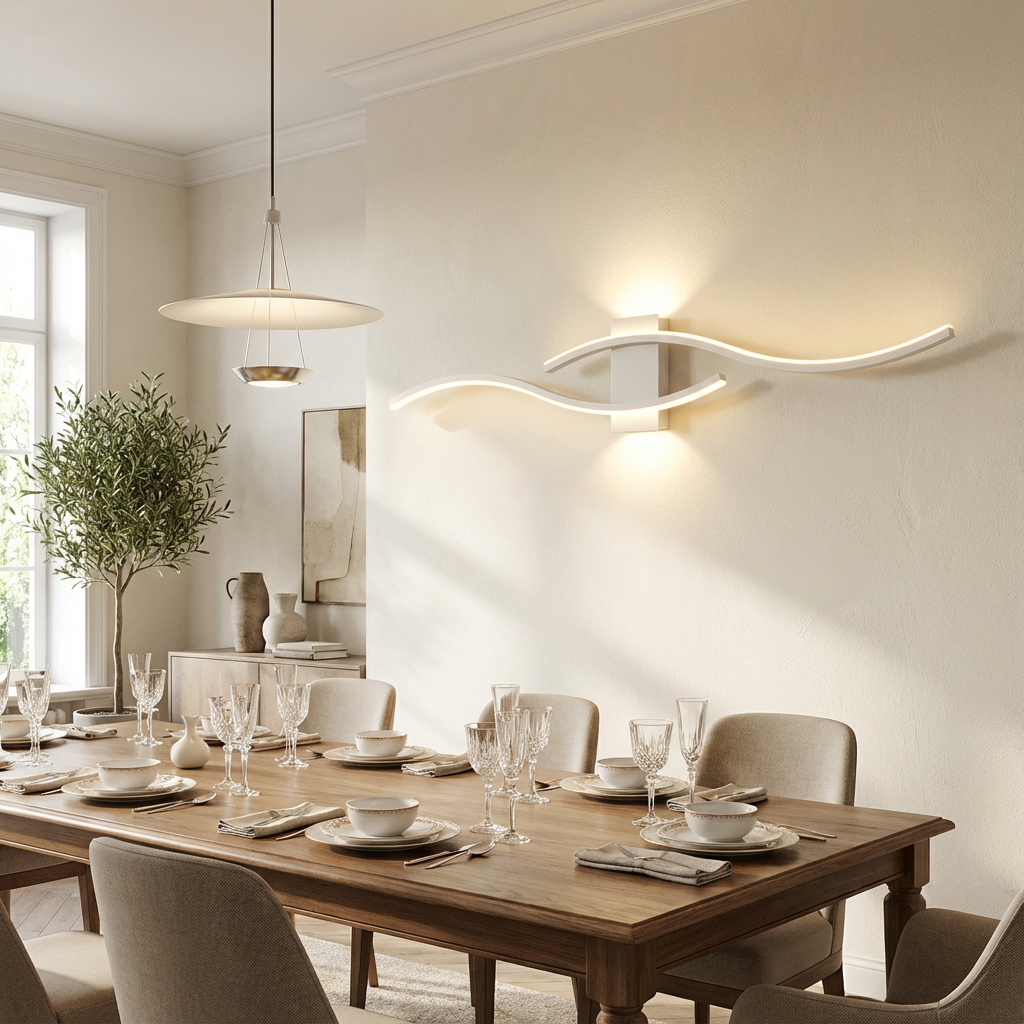 Auria Wall Lamp | Modern Wall Lighting | Gold Wave LED Lamp 4