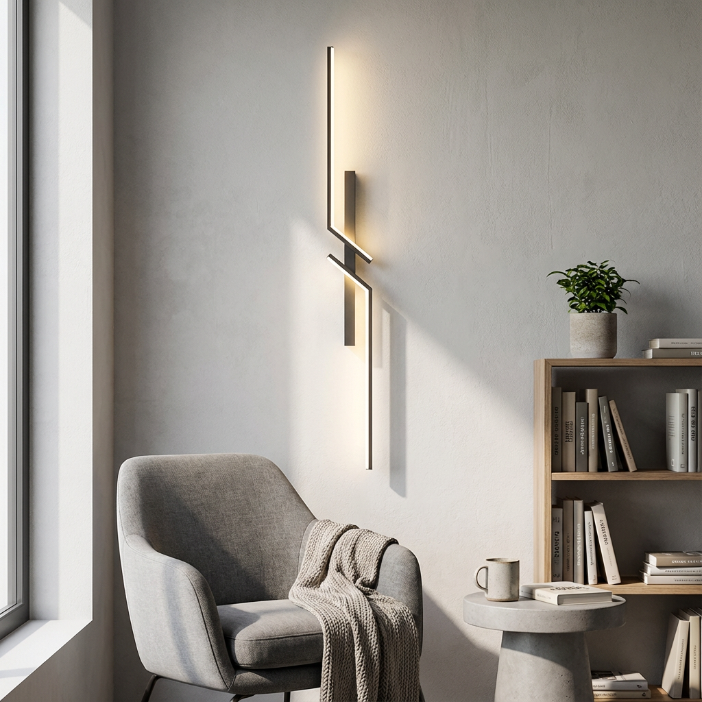 LINORA LED WALL LAMP | Minimalist Japandi Lighting | Aluminum Vertical Lamp 8