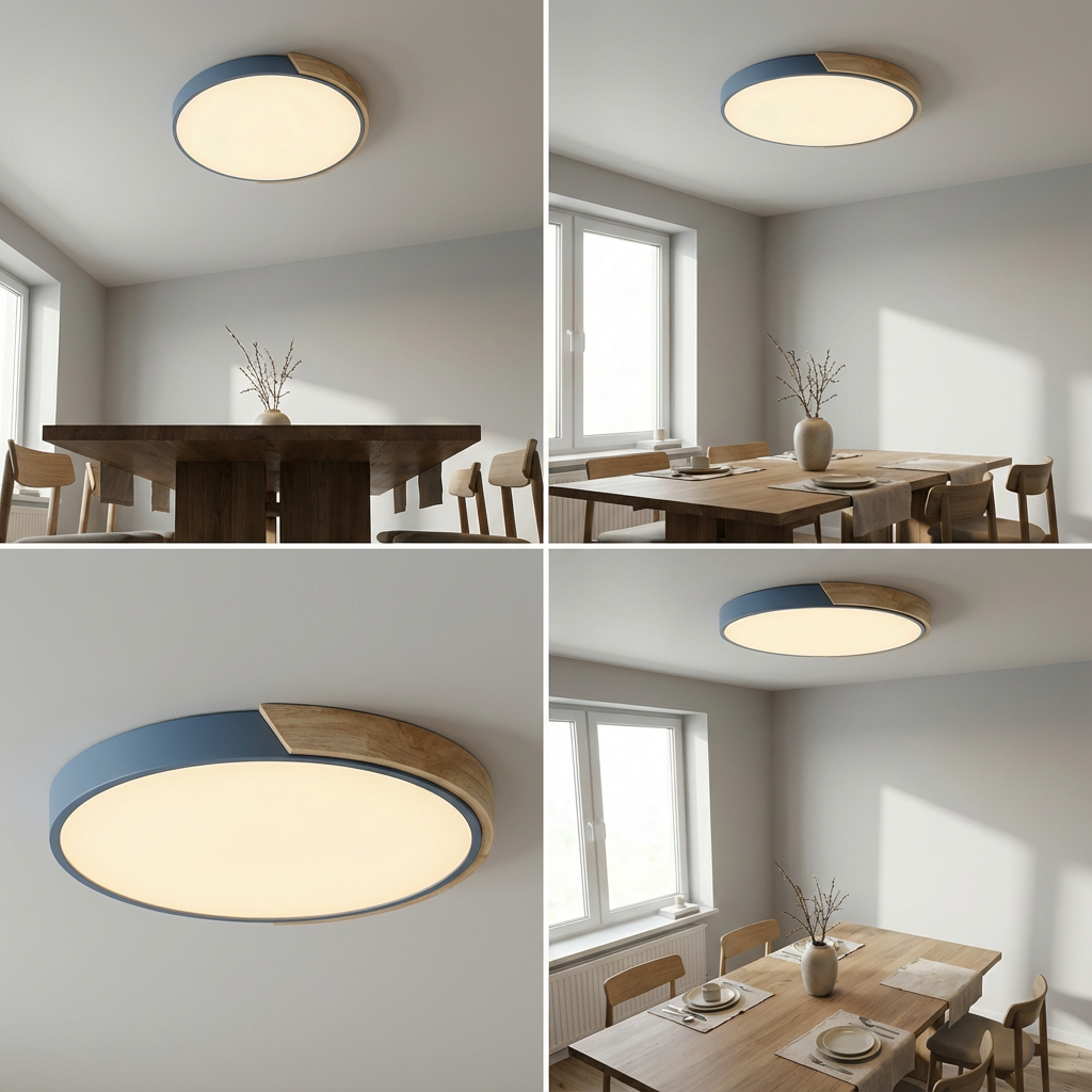 Liora Ceiling Light | LED Ceiling Lamp | Wood and Color Accent 4