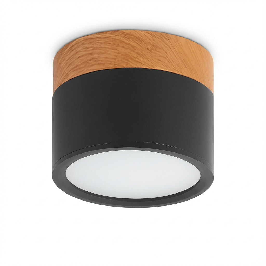 Tubo Ceiling Light | LED Ceiling Lamp | Wood and Black Tube 0